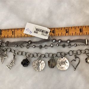 🌸Ethel & Myrtle Silver Tone Charm Bracelet NWT